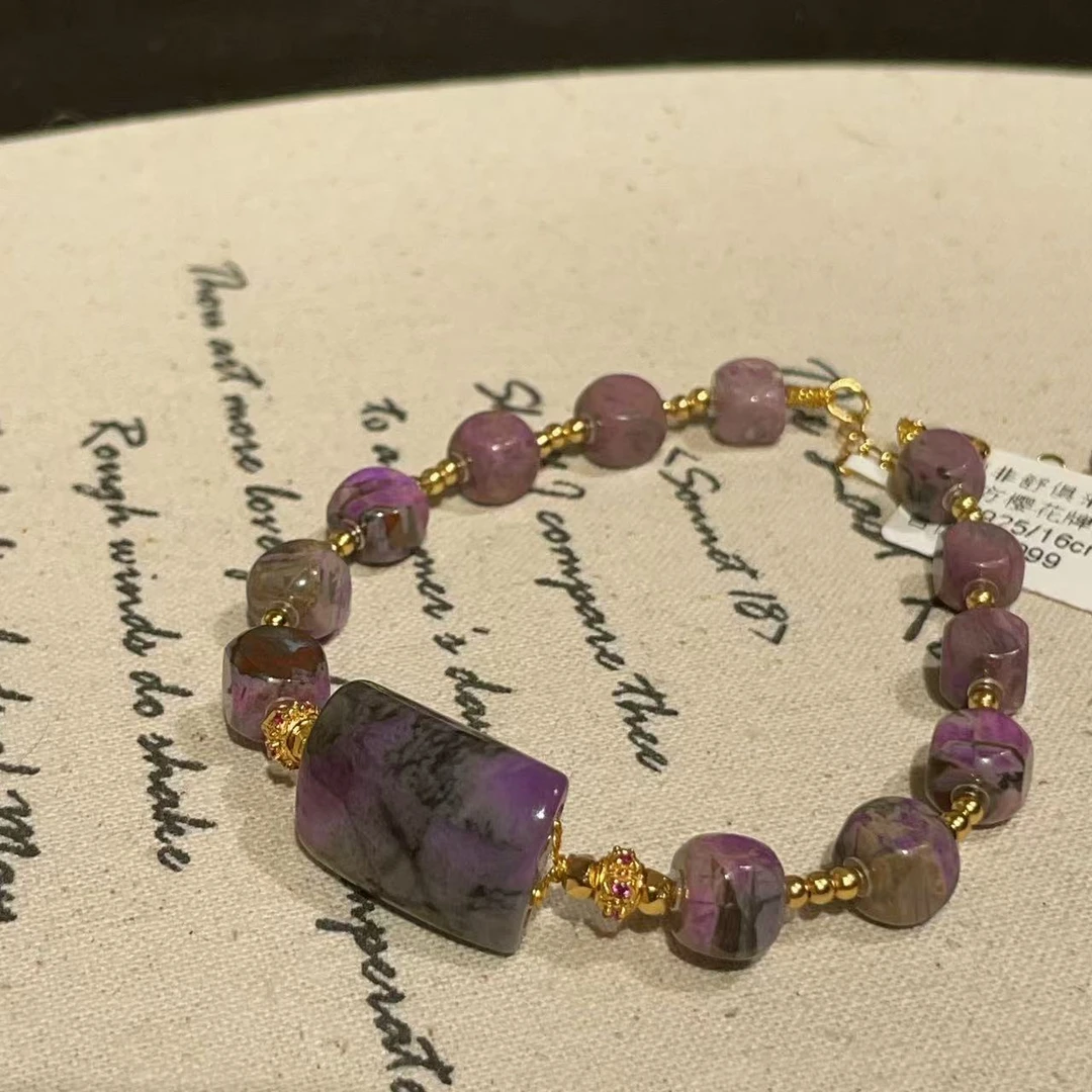 南非舒俱来桃红魔方樱花牌牌手链S925/16cm（向新）AZB10392