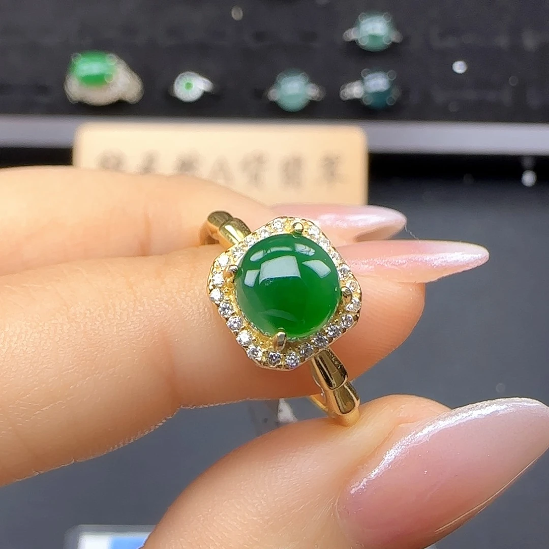 银S925镶嵌戒指翡翠