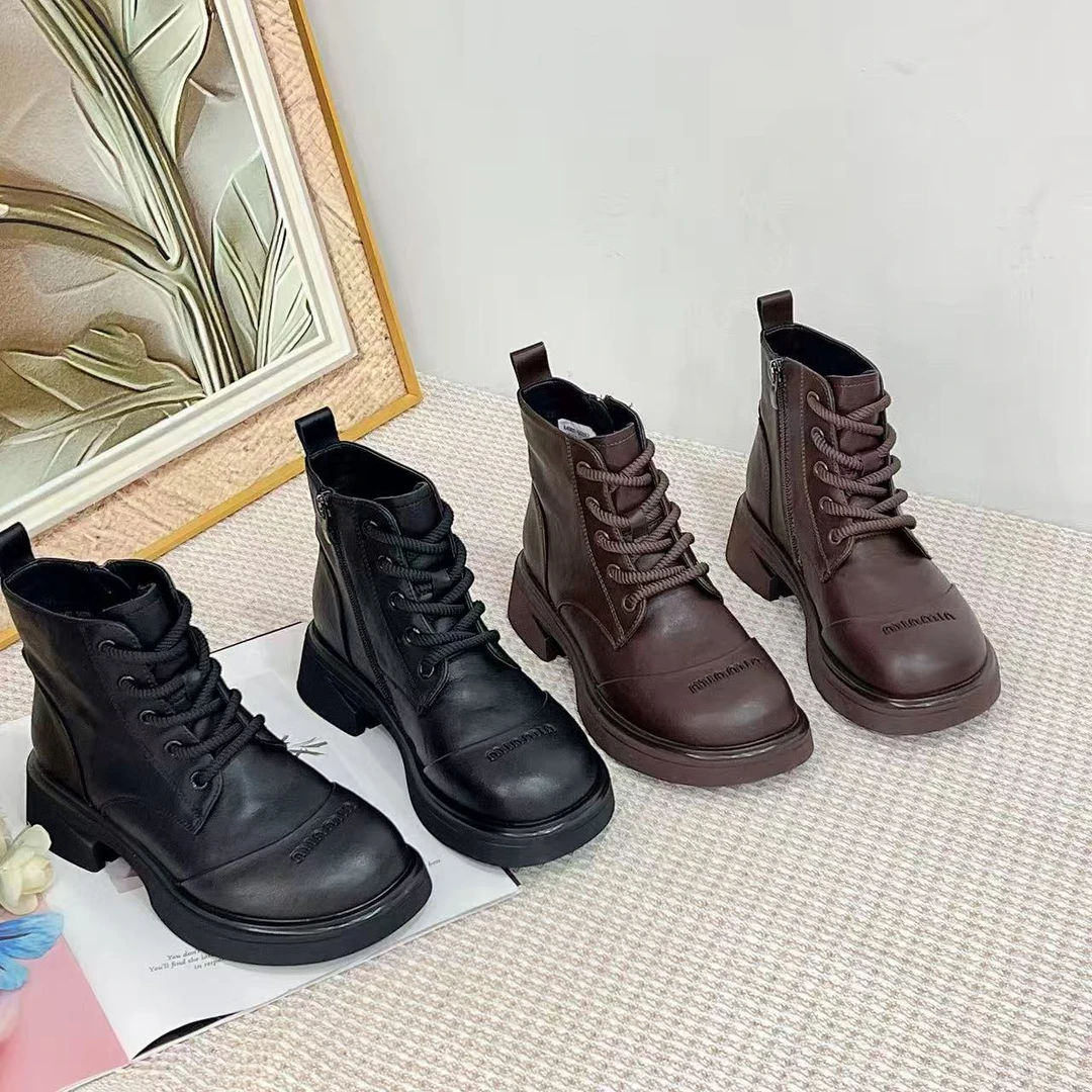 50283  新款英伦复古百搭厚底马丁靴四季款