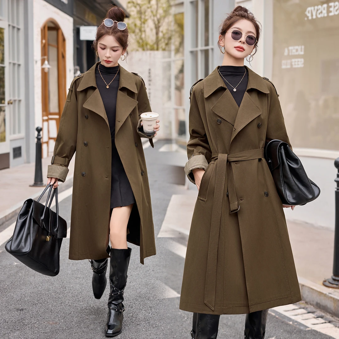 超好看风衣羽绒服女收腰2025冬季新款高级感气质英伦风白鸭绒外套