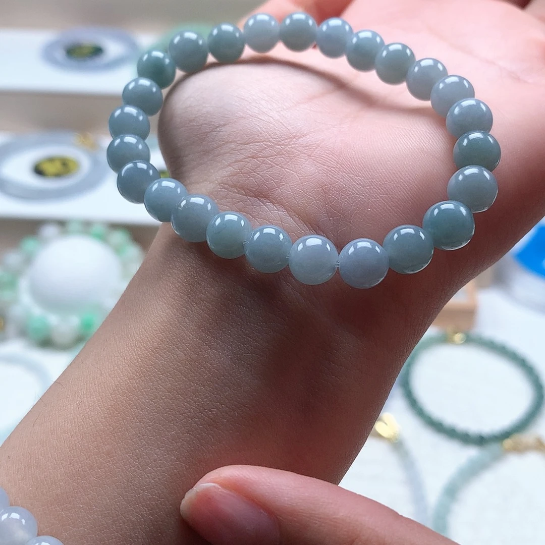 翡翠未镶嵌手串卡7.8