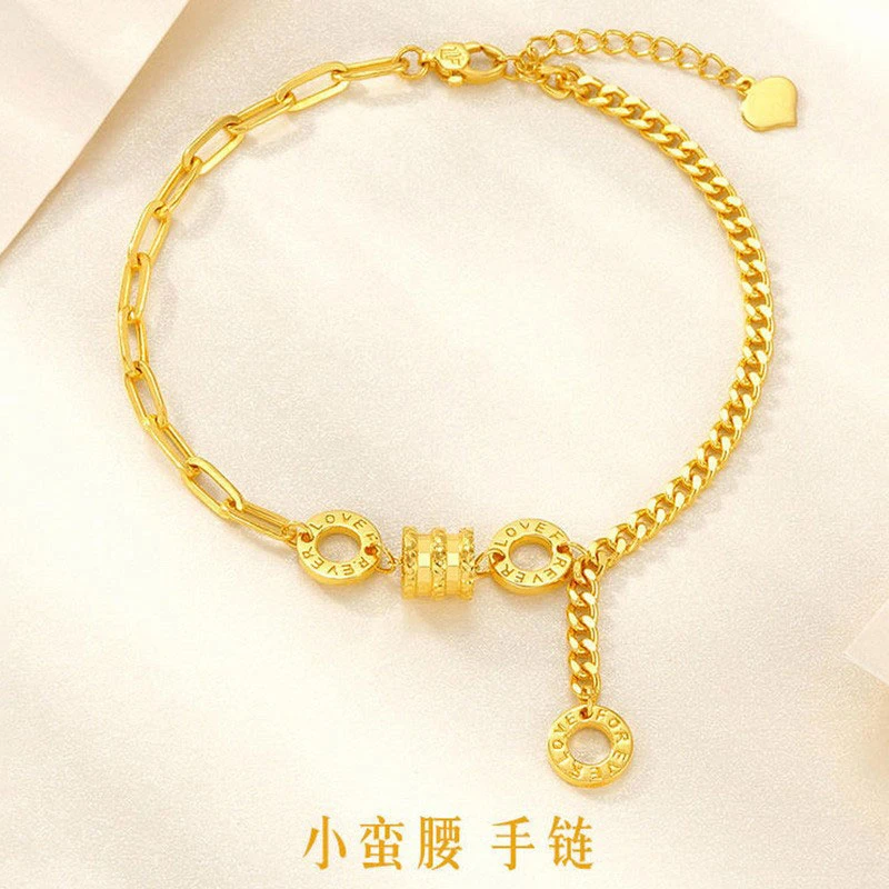 铜合金手链小蛮腰手链孟加拉赤金首饰女款轻奢ins手链女款小众