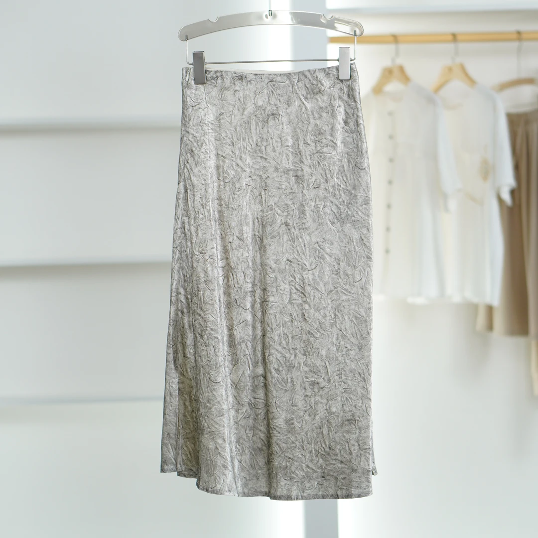 设计师系列  S670 女装春夏气质半身裙灰咖色BQ0370