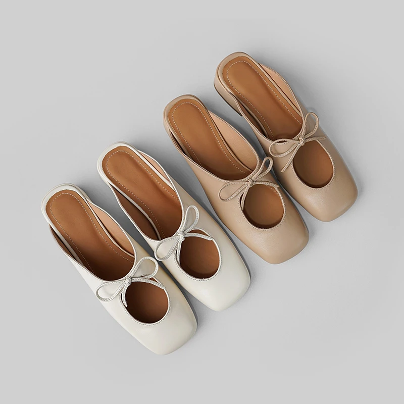 包头半拖单鞋女款2025新款爆款平底玛丽珍鞋潮牌百搭鞋子配裙子