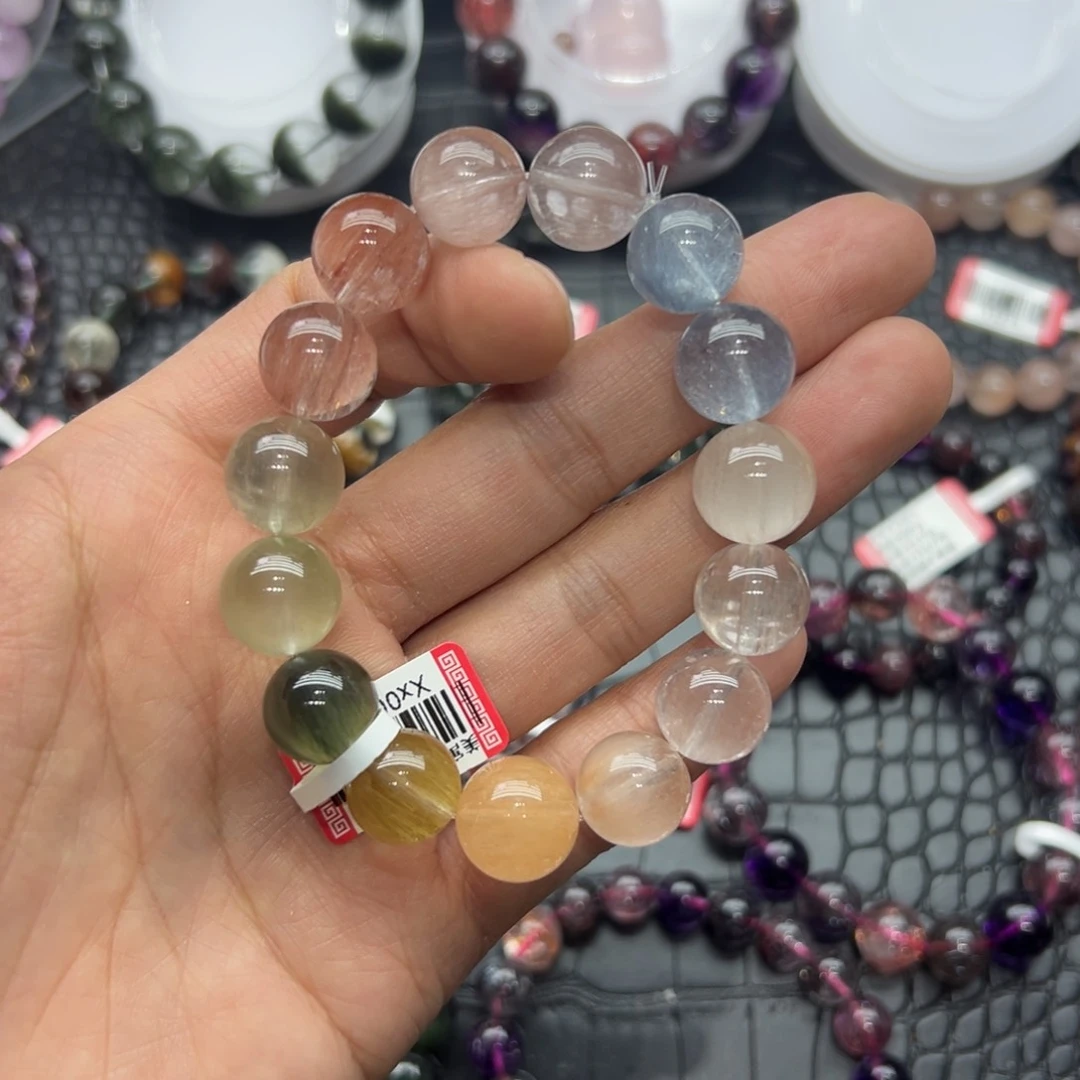 水晶手链未镶嵌好看