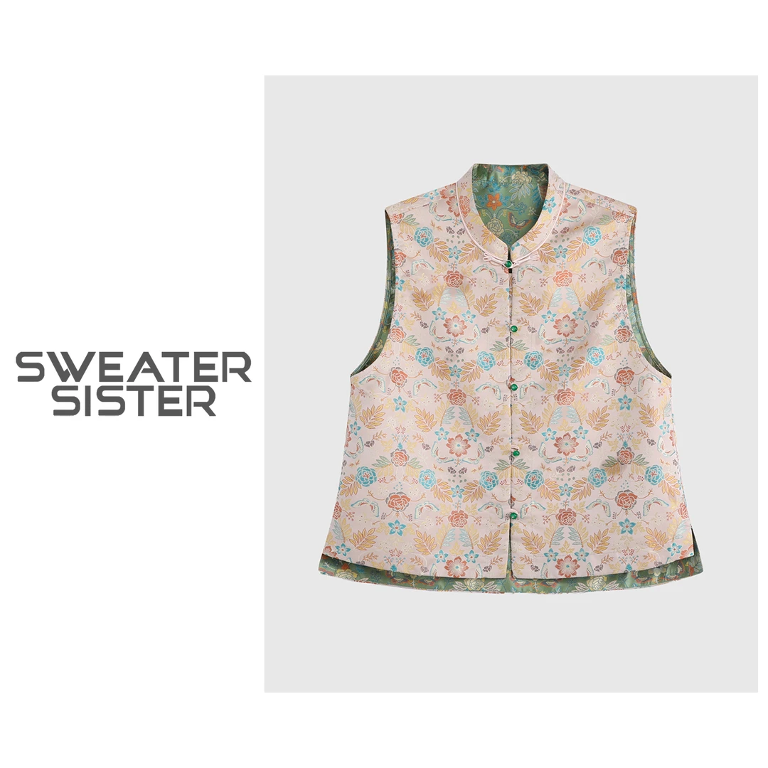 双面穿国风马夹高端气质马甲上衣女5181-25235