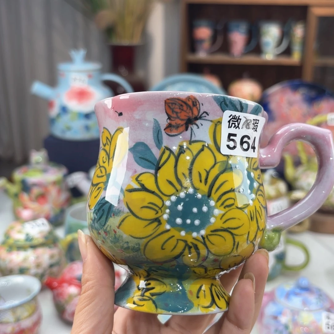 景德镇手绘高温釉下彩陶瓷茶具