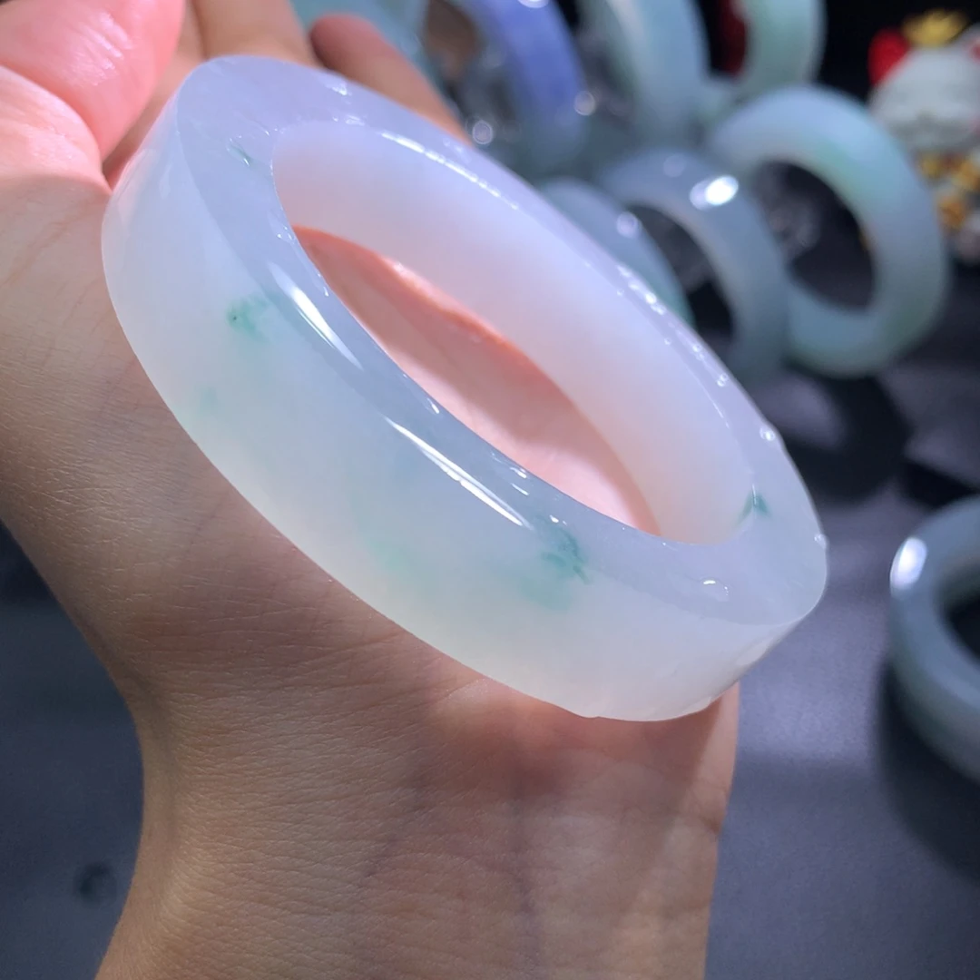 定制翡翠手镯53-56正圈未镶嵌
