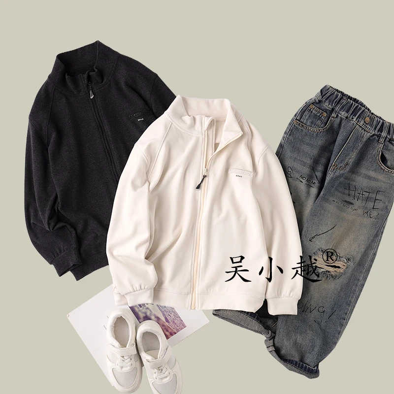 吴小越w1566男童秋装拉链卫衣长袖秋款外套中大童儿童校服神器