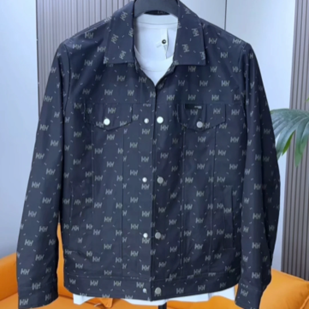 2342设计感满印夹克潮牌春秋季男士上衣新款休闲帅翻领男装外套