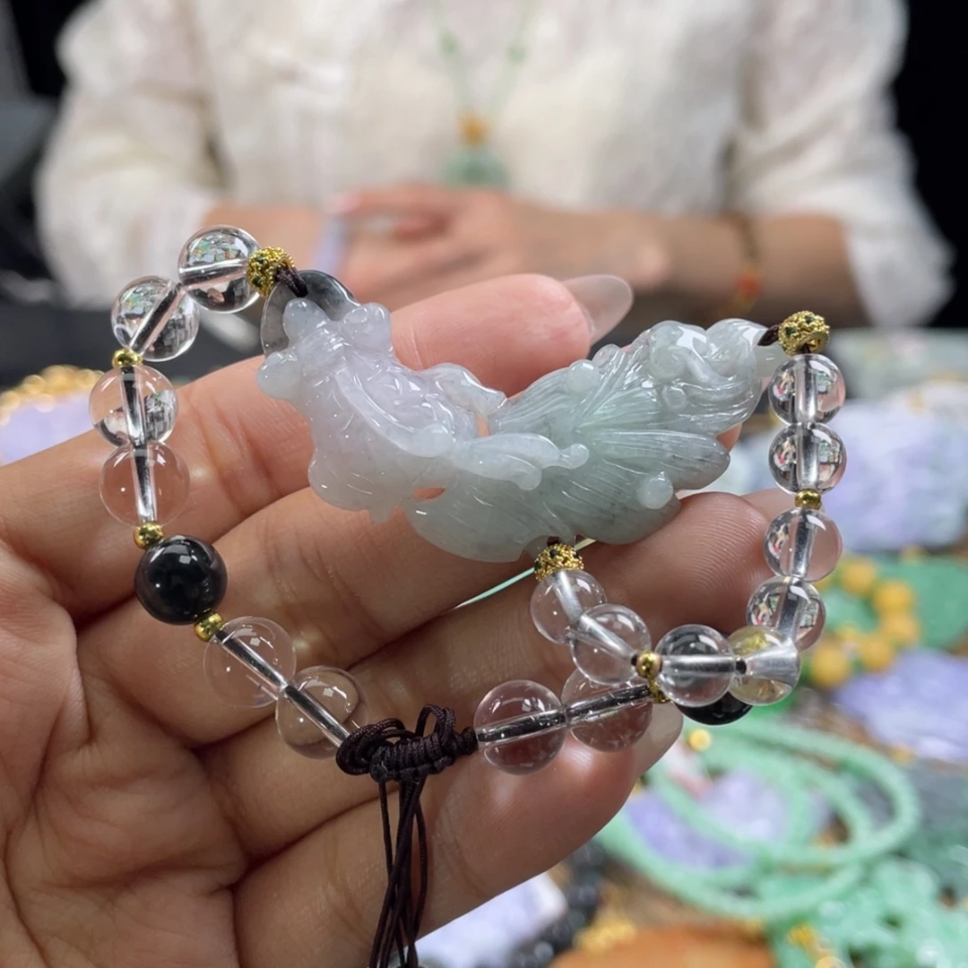 翡翠未镶嵌手链代编织