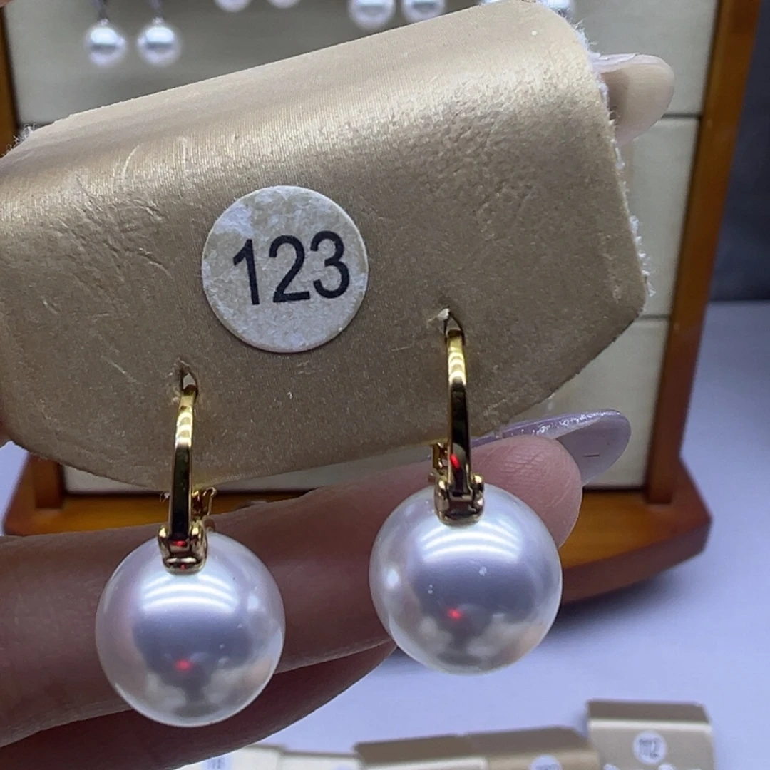 银S925镶嵌淡水珍珠耳饰