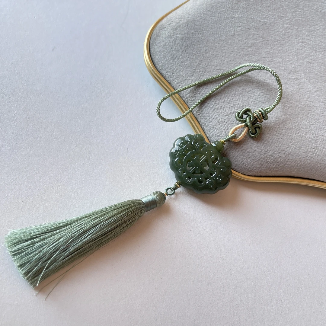 晶雁和田玉碧玉精美车挂装饰必备