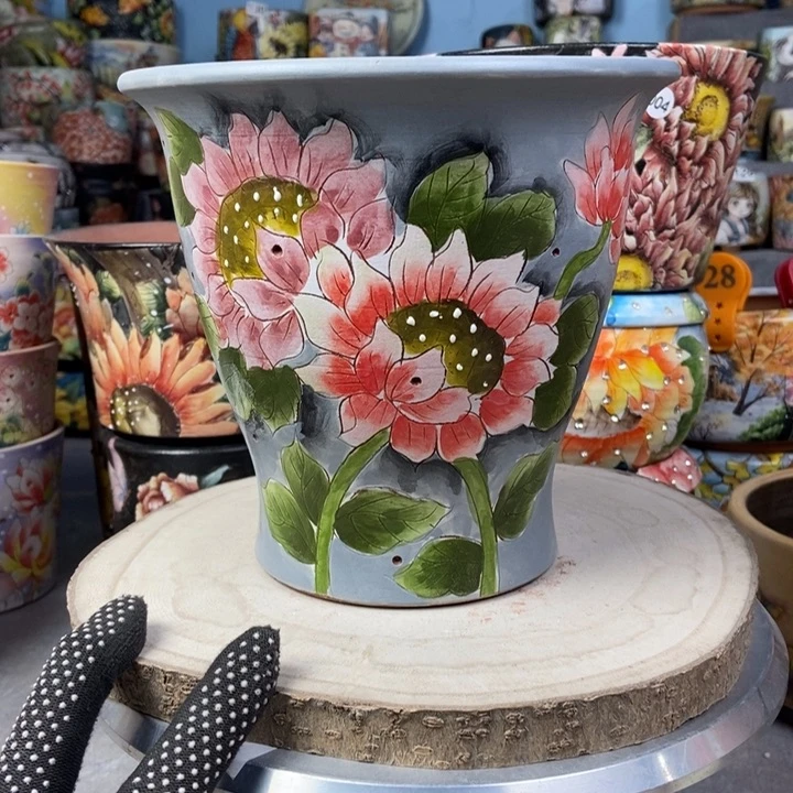 红陶景德镇艺术手绘作品