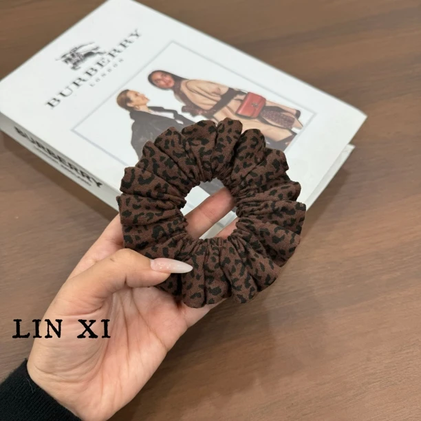林兮原创 焦糖豹纹日韩百搭肠圈发圈