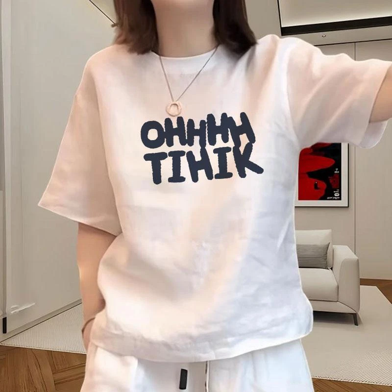 港味chic松弛感加宽短袖2025新款时髦纯棉t恤女减龄夏季洋气上衣