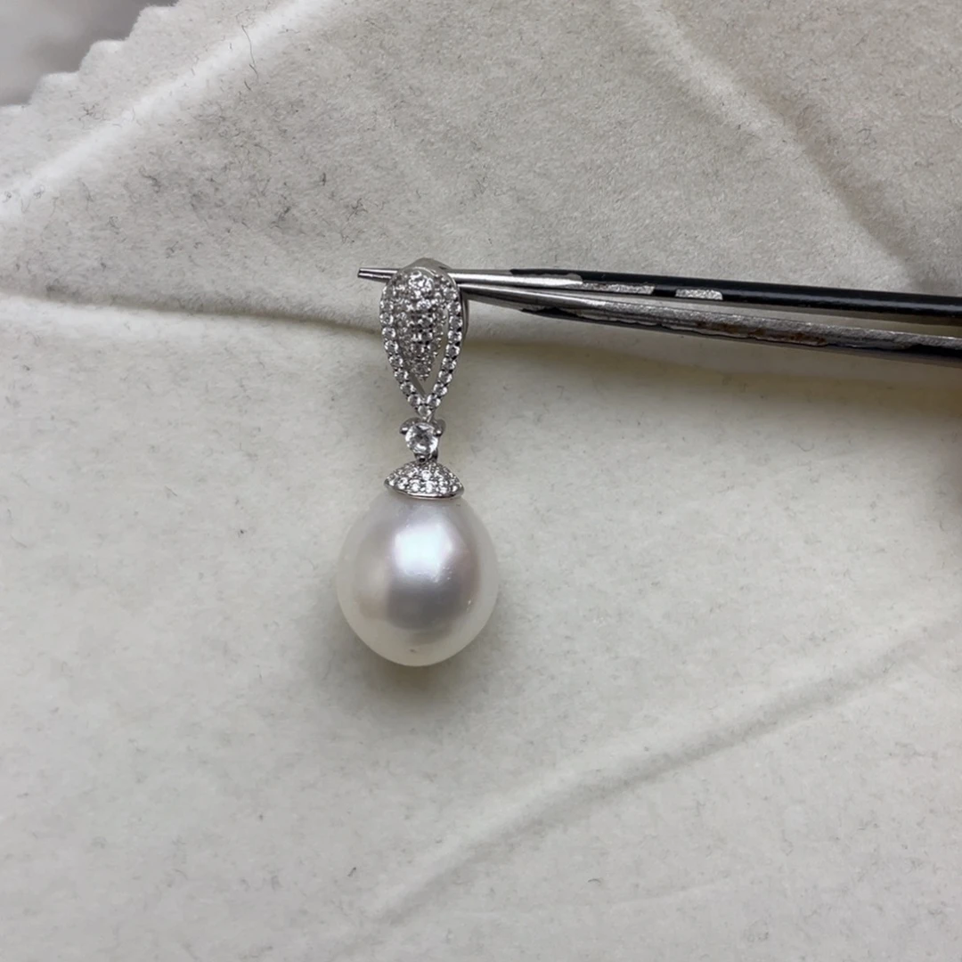 银S925镶嵌吊坠(不含链)海水珍珠