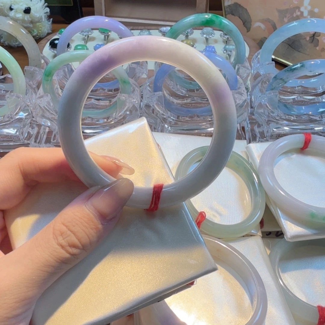 翡翠未镶嵌手镯55圆条