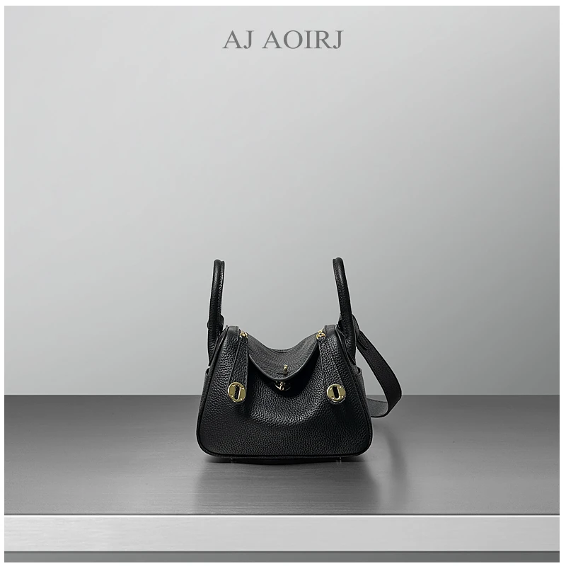 【AJ AOIRJ】小众设计头层牛皮迷你琳迪包休闲百搭单肩斜挎手提包