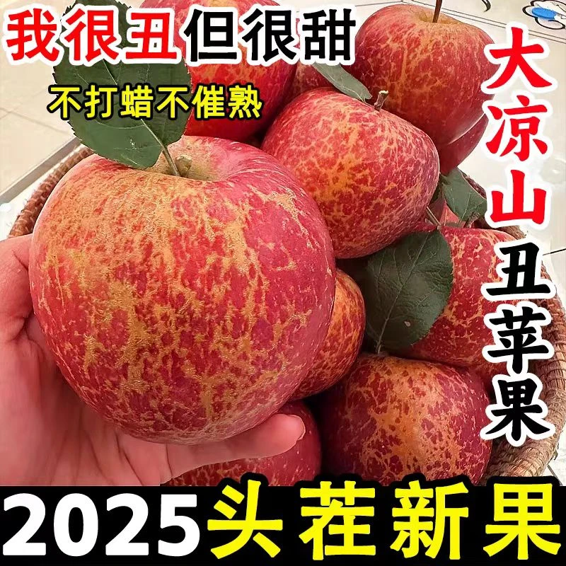 大凉山盐源丑苹果脆甜多汁新鲜应季水果整箱5-9斤