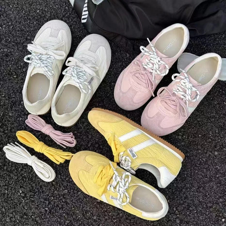 有瑕疵  真皮春夏平底德训休闲鞋1206