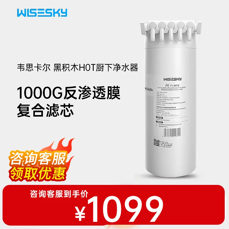 Wisesky黑积木HOT净水器官方原装活性炭RO复合滤芯WSRO-100-M7