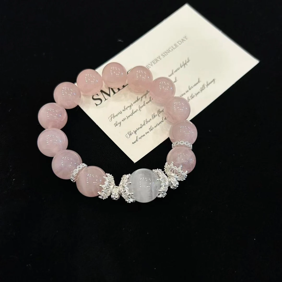 YIMI 天然水晶粉水晶手链x1460（14毫米）