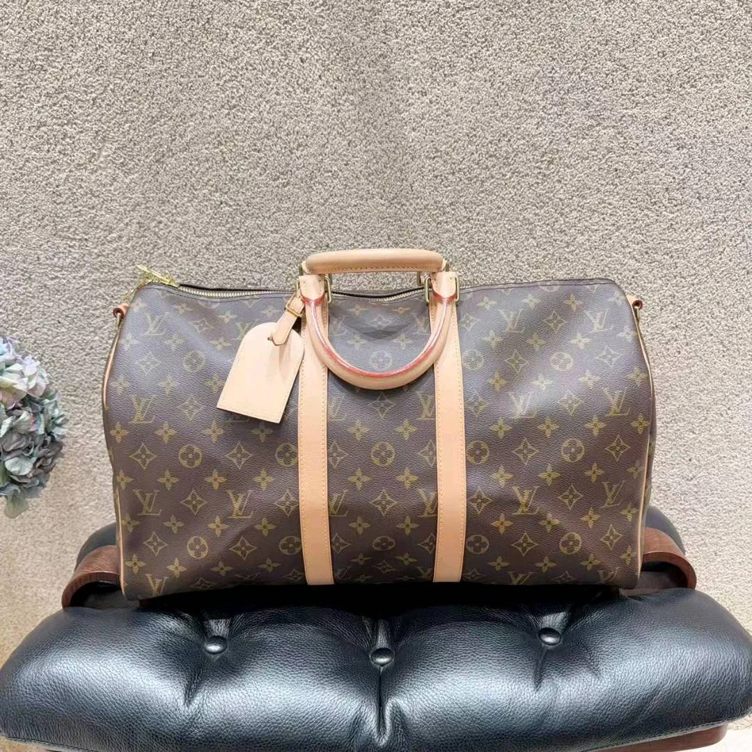99新 LouisVuitton/路易威登 keepall45 老花旅行袋 芯片款