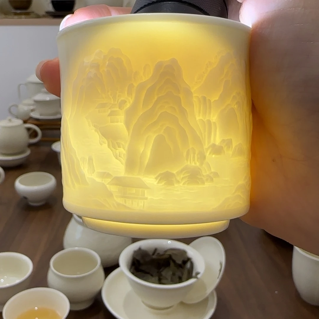微瑕定瓷 万里江山杯 无礼盒