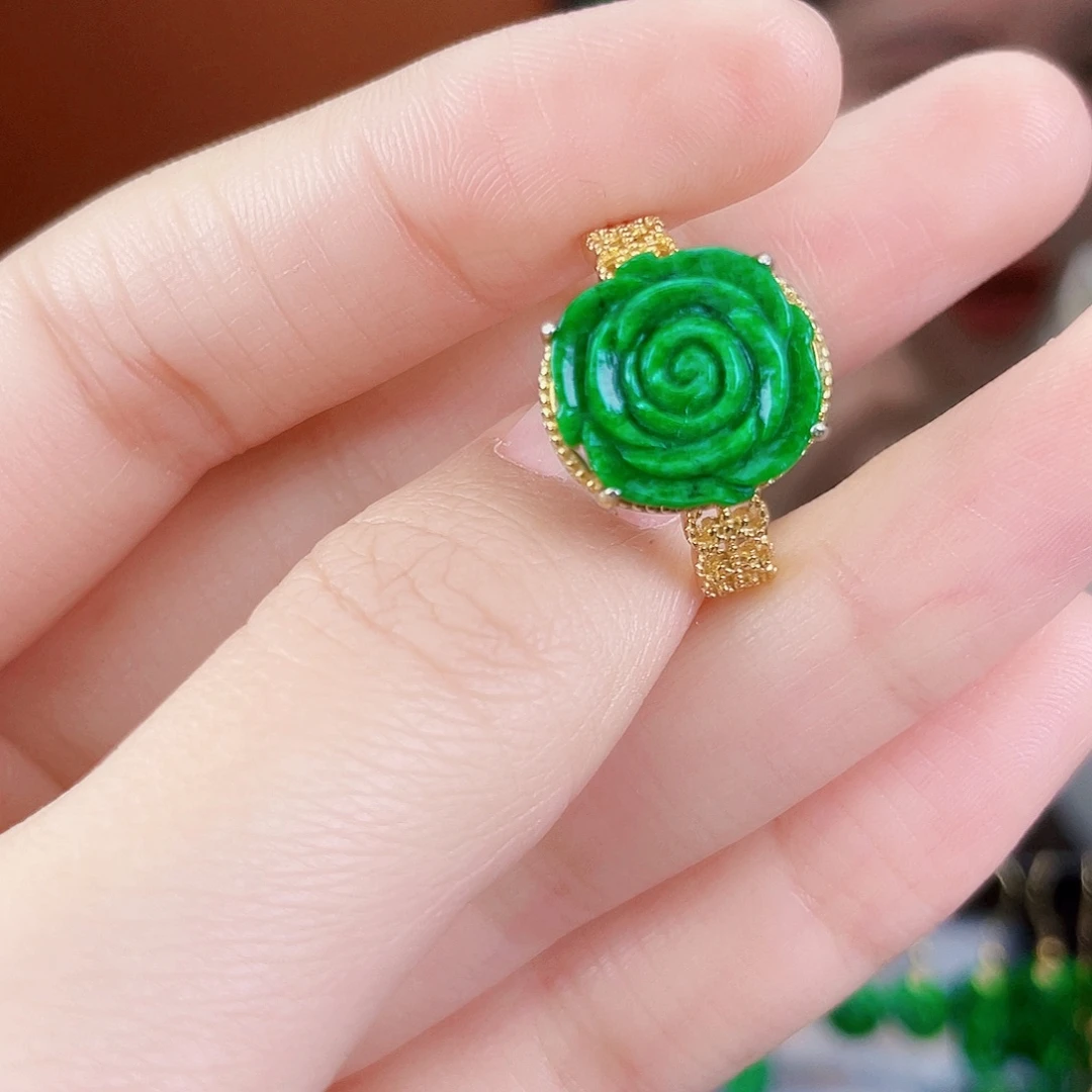 翡翠银S925镶嵌耳饰