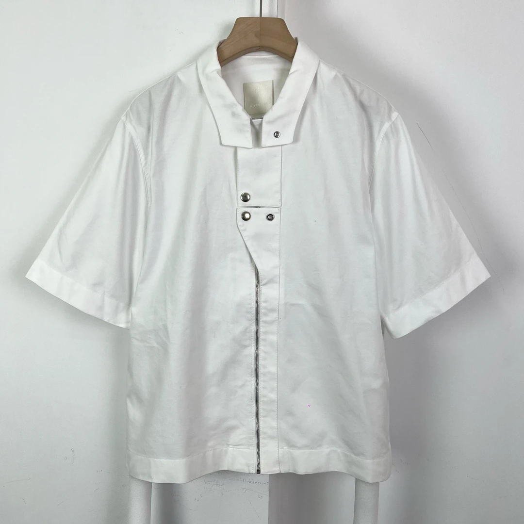 95新 Givenchy/纪梵希 秀款拉链短袖衬衫/39码/95新/编码5626