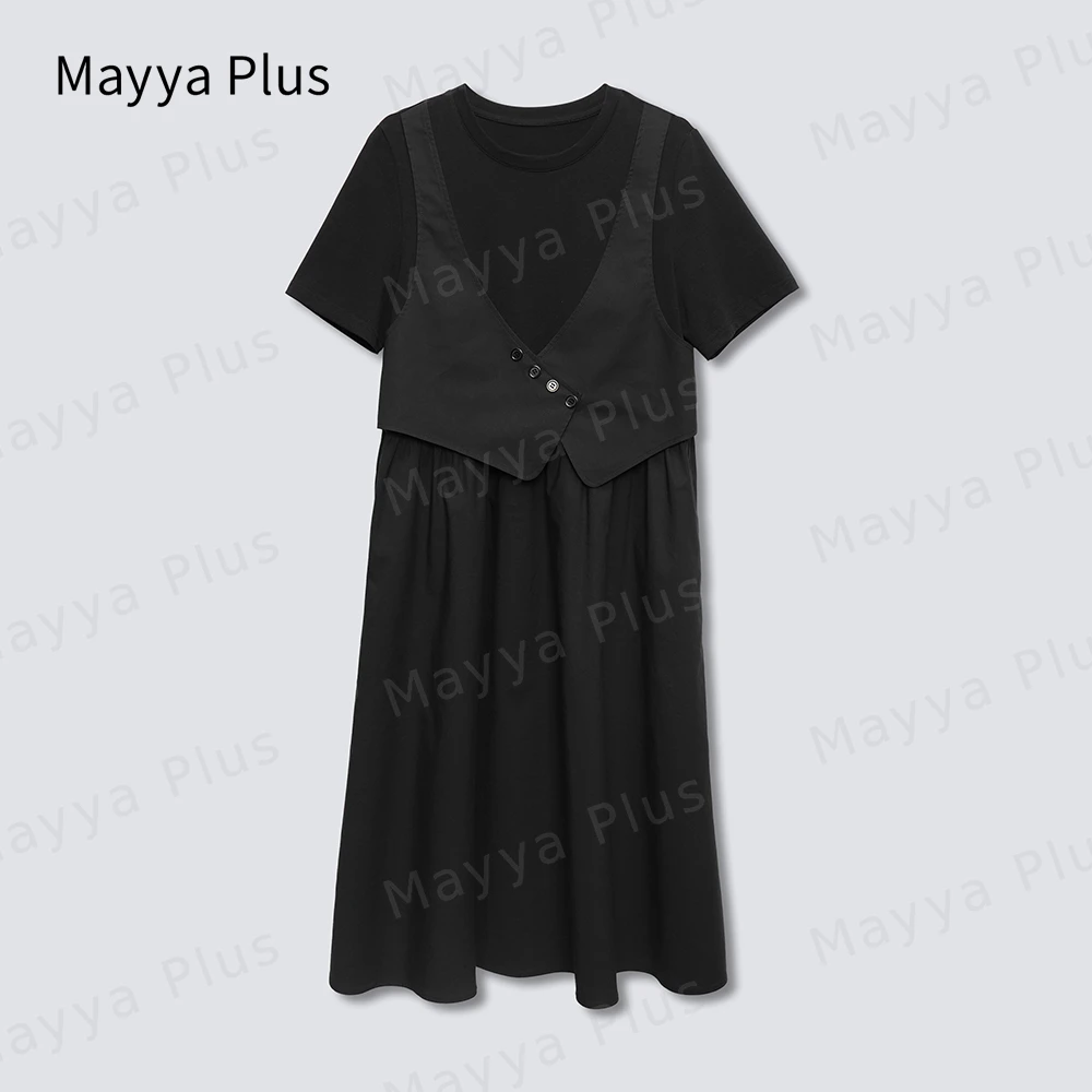 【初醒半夏】Mayya Plus时尚气质显瘦遮肉休闲款连衣裙32328728