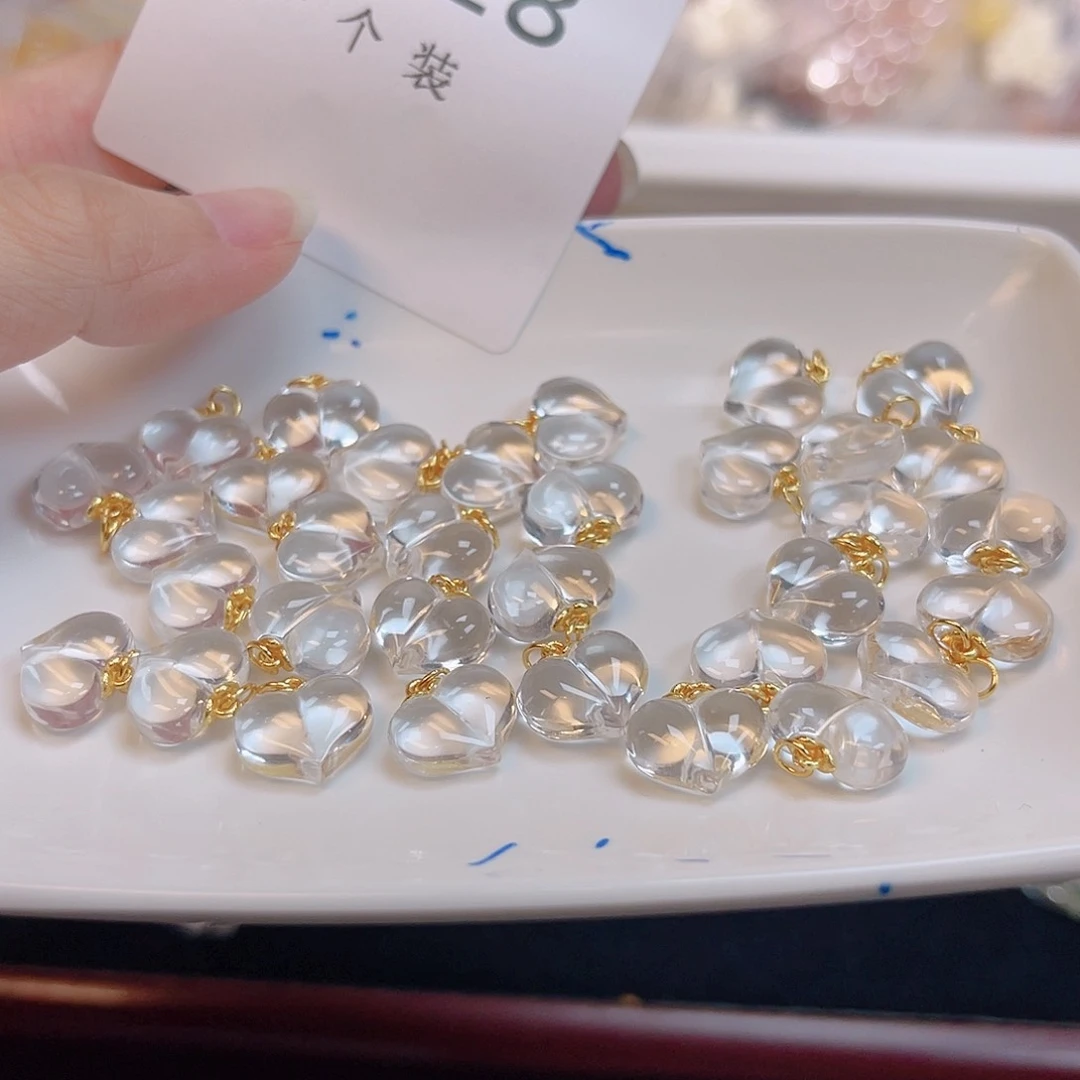 水晶珠宝半成品银S925镀金镶嵌128 。