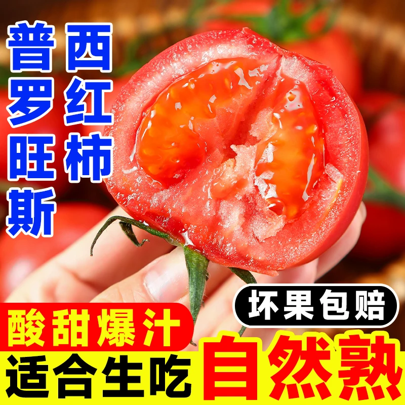 正宗普罗旺斯西红柿皮薄沙瓤爆汁4.5斤自然成熟高架八分熟新鲜番茄同城送山东省