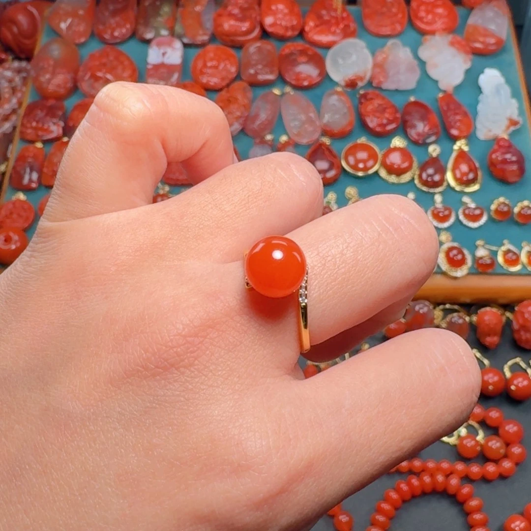 南红玛瑙南红保山银S925镶嵌