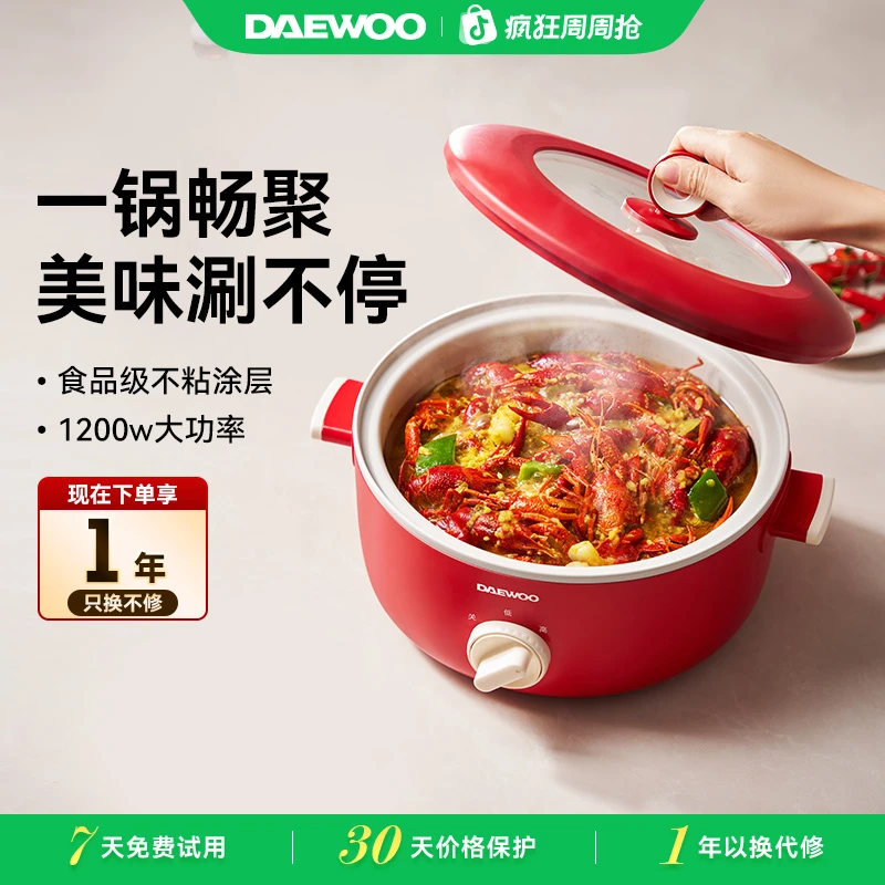 大宇电火锅4L容量一体锅家用电煮锅涮煮多用途火锅-S29