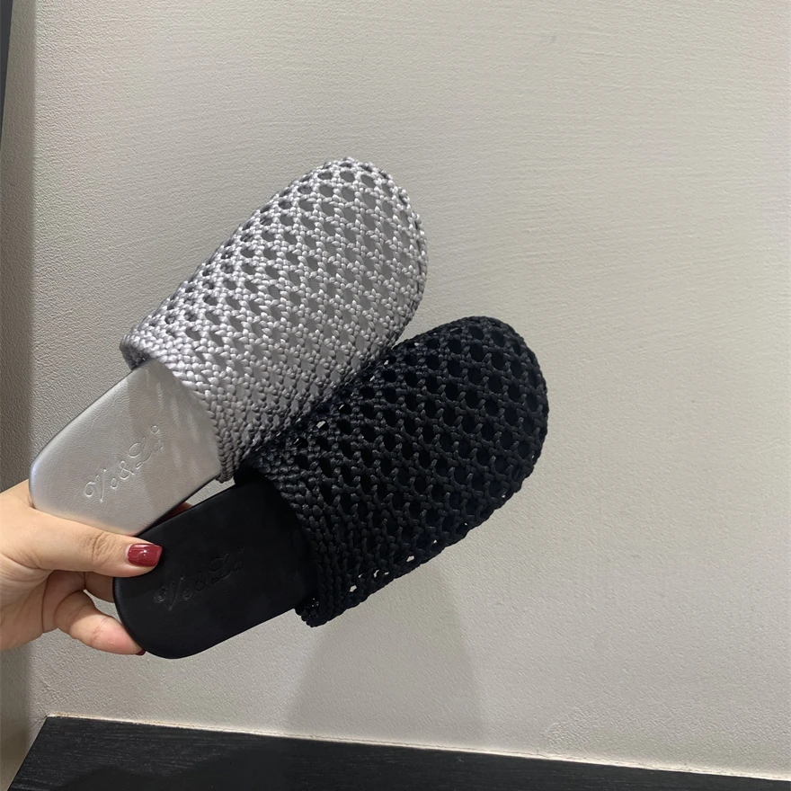 平底编织包头半拖鞋罗马拖鞋女鞋外穿夏季沙滩鞋凉拖鞋小众凉鞋