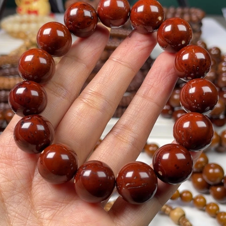紫金鼠手串15尺寸红皮瑕疵练手款（眼睛不圆/个别棕线点明显）