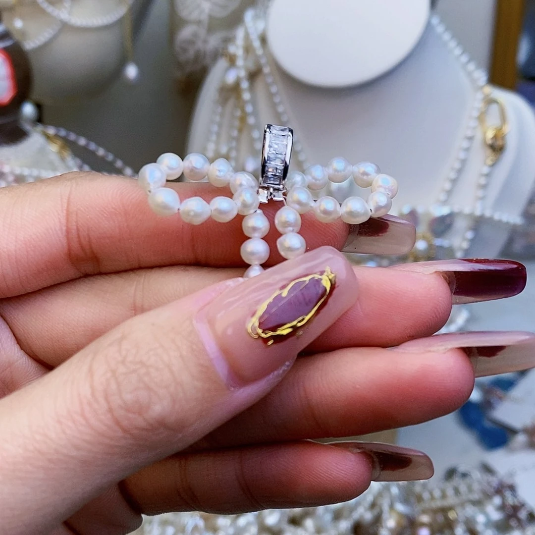 淡水珍珠颈饰银S925镶嵌