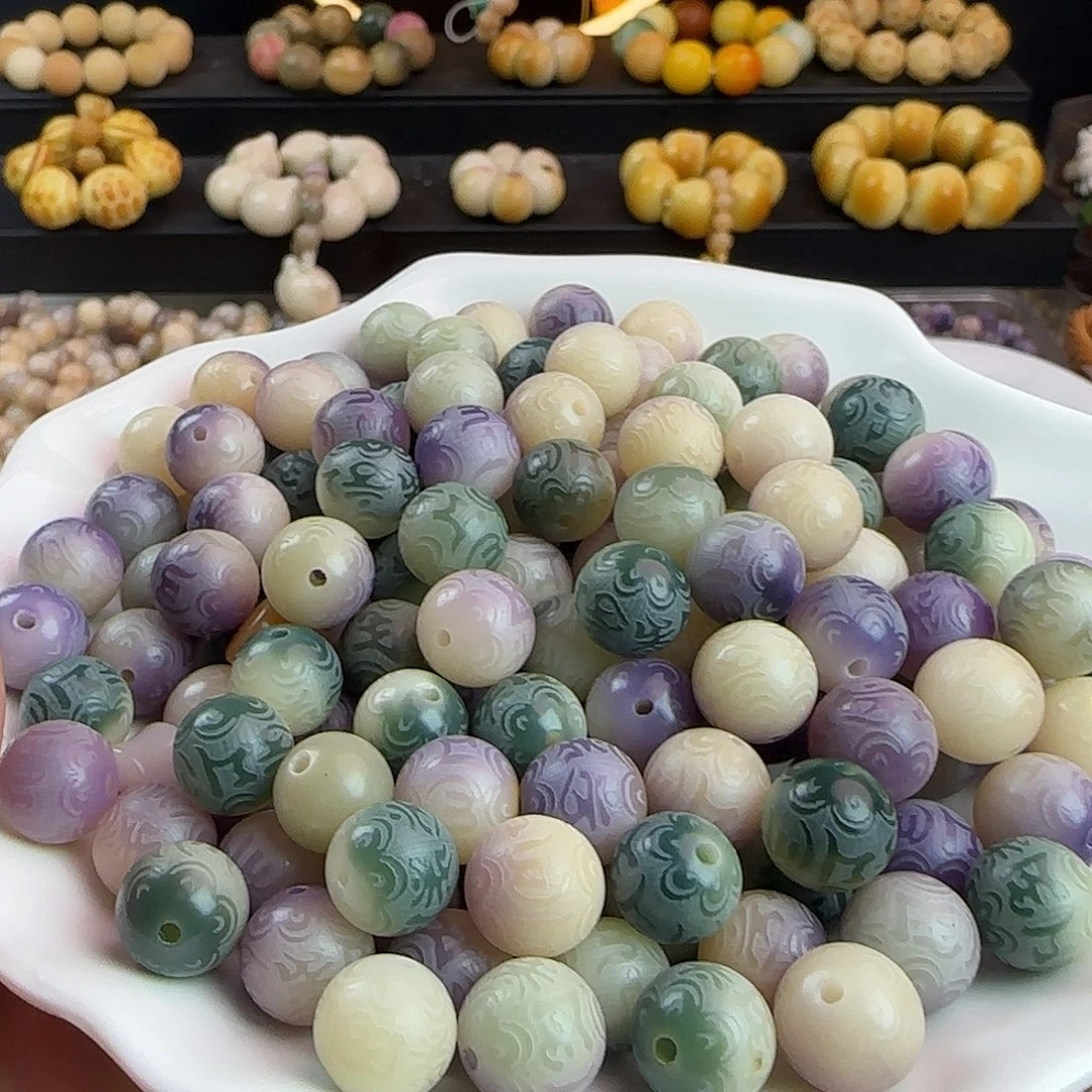 手串菩提根/象牙果卡11.6紫雨蝶箴言500颗批发