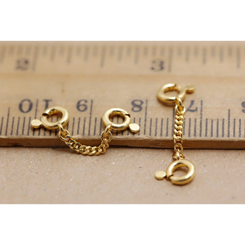 双头弹簧扣1.5MM侧身安全链防丢加固DIY高质量精工手链项链配件