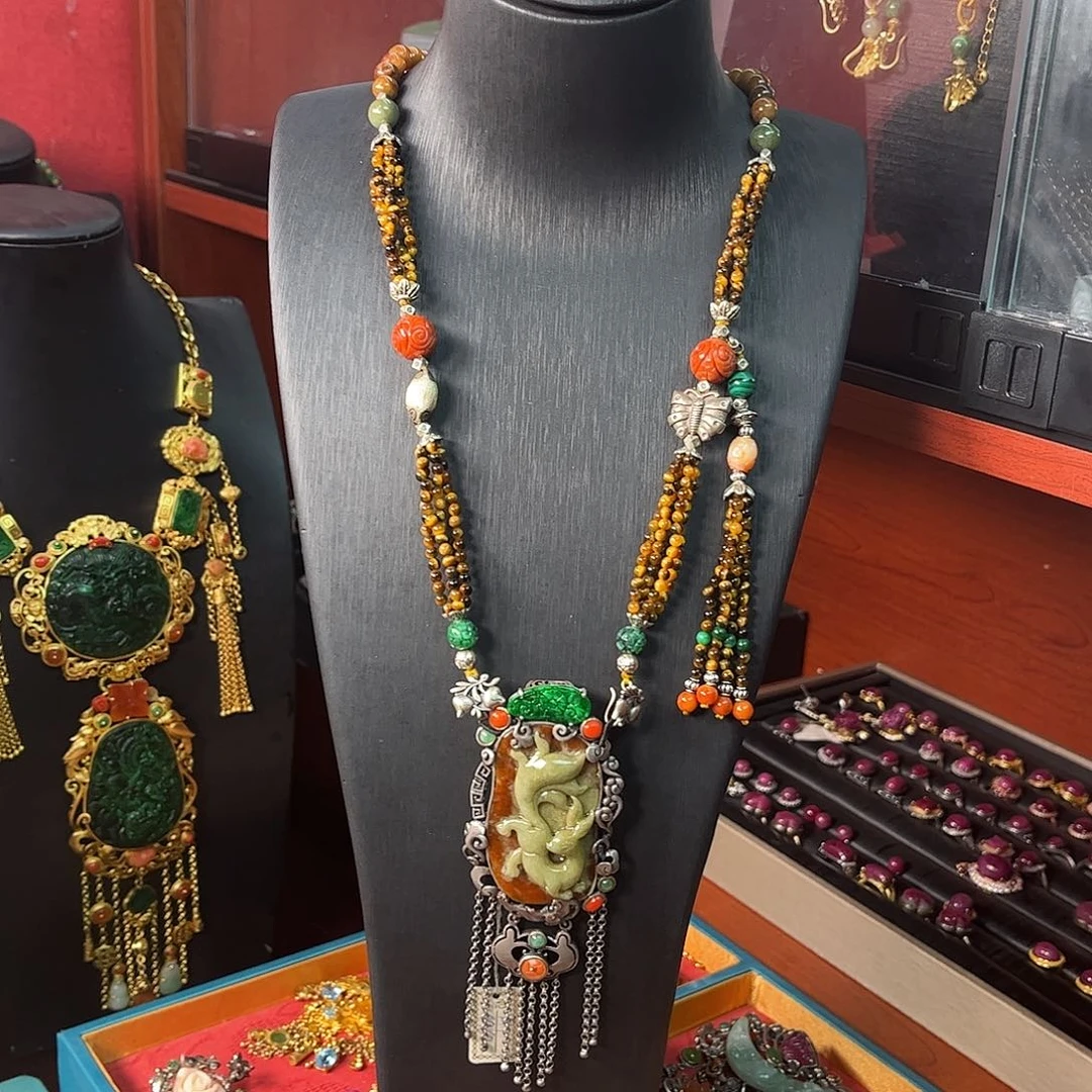 翡翠银S925镶嵌套链