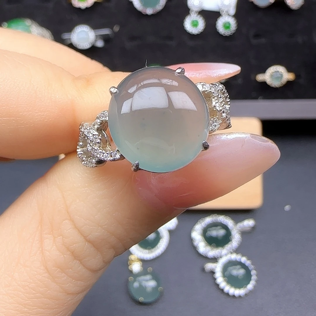 银S925镶嵌戒指翡翠