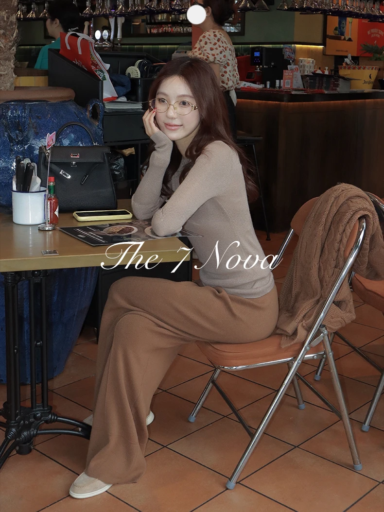 THE 7 NOVA『焦糖暖途』25Fw绵羊毛慵懒风百搭羊毛裤SGA3202