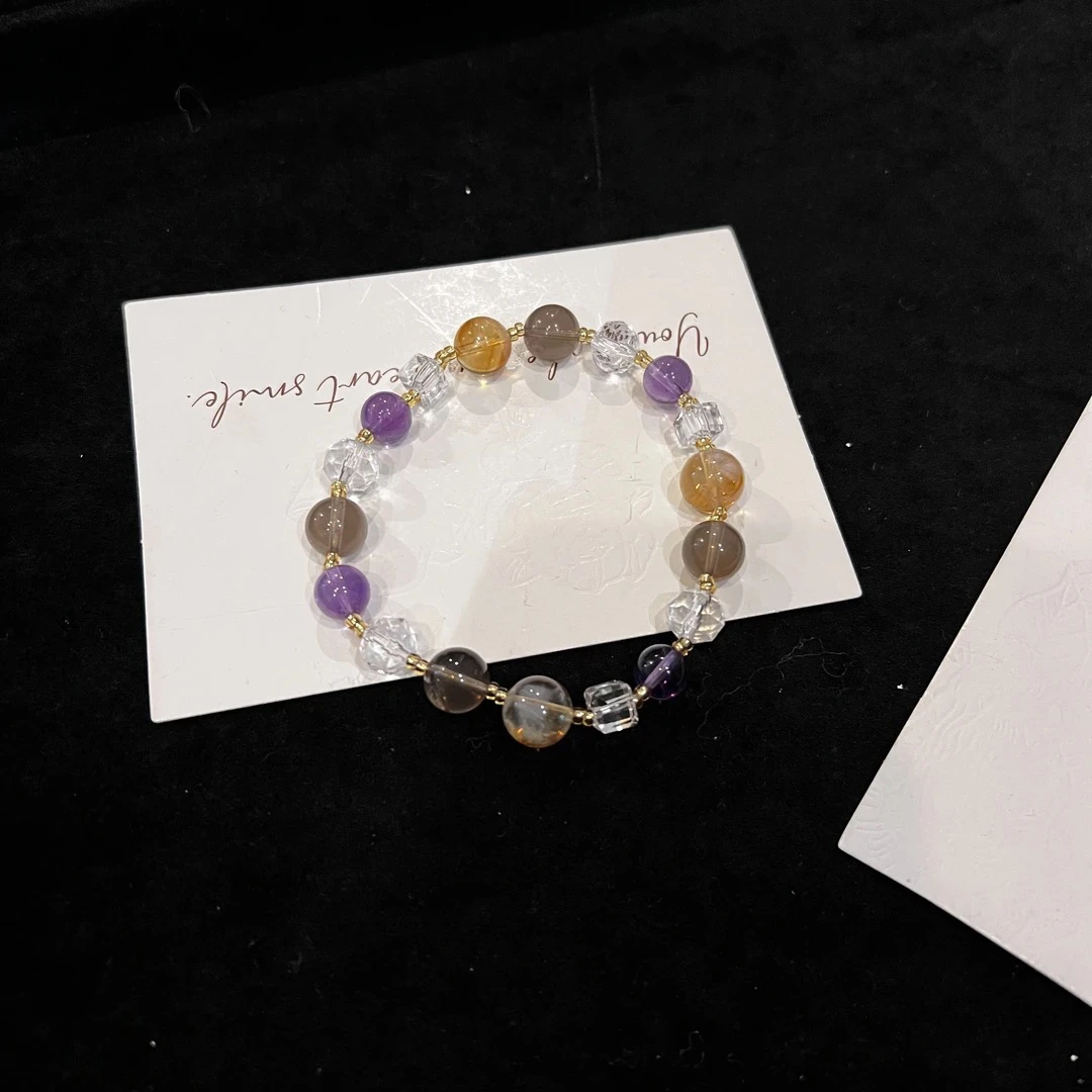 F576 高级紫黄拼接设计款手串 多样性发一