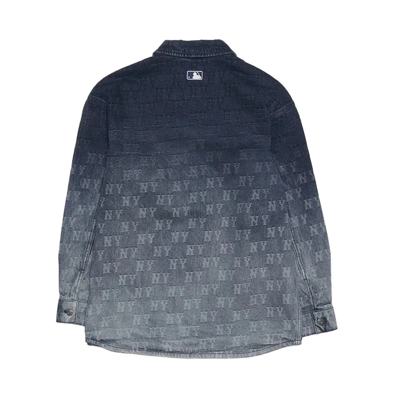 MLB男女情侣满印渐变老花复古时尚牛仔衬衫外套25春新款3ADRM0751