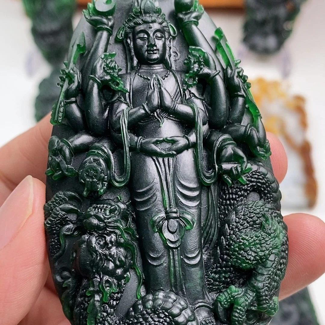 定制翡翠未镶嵌千手观音
