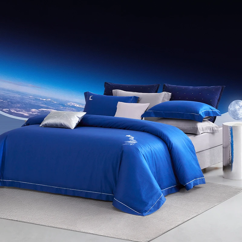 梦洁家纺 60S长绒棉印花四件套：星雨星愿/爱的引力