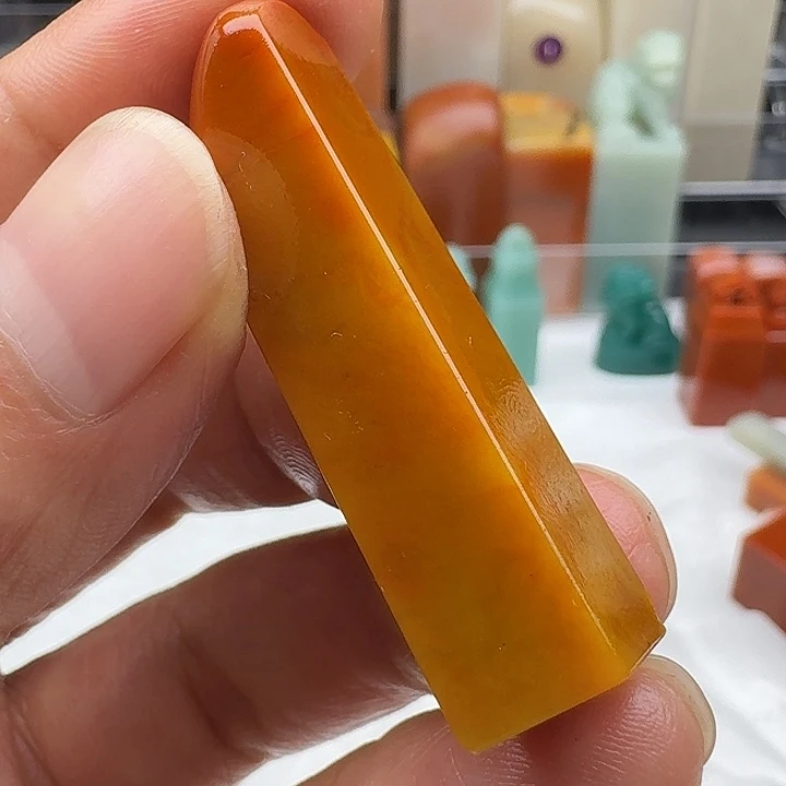 印石寿山石老挝北部黄牙签