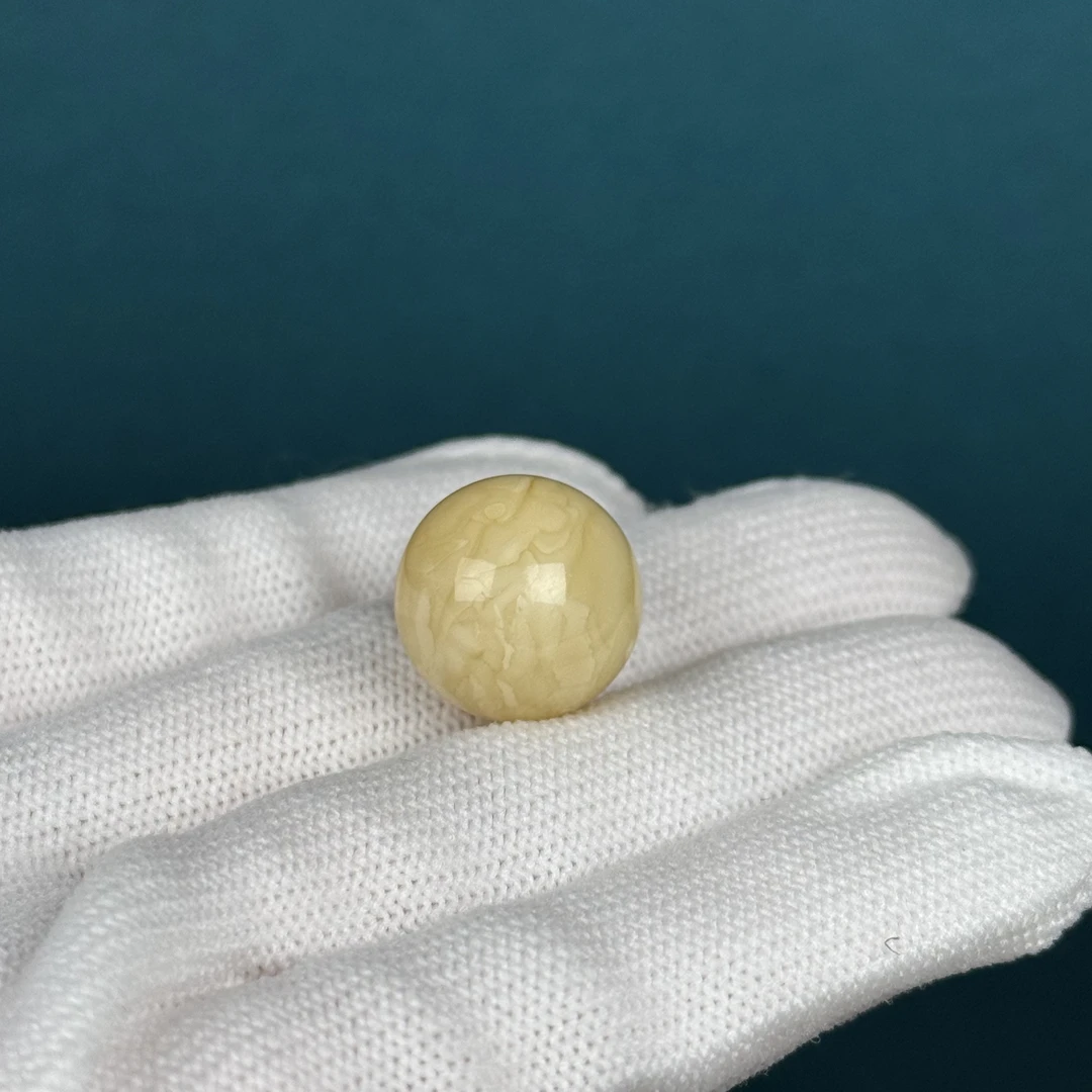 A8127天然原矿蜜蜡 妖花单珠 15.6mm支持复检